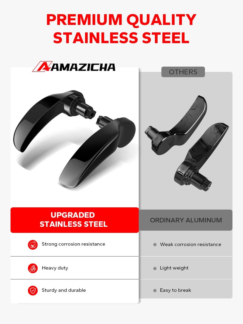 Amazicha Saddlebag Latch Kit Stainless Steel Saddle Bag Lifter Gloss Black fit for Harley Davidson Touring Street Glide Electra Glide Road King Road Glide Ultra Limited FLHR FLHT FLHX FLHTK 2014-2024 - Image 2